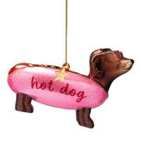 Vondels Hotdog Dachshund 6cm Glass Christmas Ornament (2250320060019)