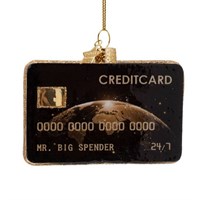 Vondels Mr Big Spender Credit Card 7cm Glass Christmas Ornament (2250803070016)