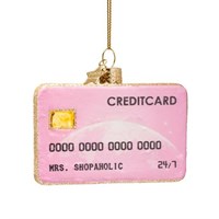 Vondels Mrs Spopaholic Credit Card 7cm Glass Christmas Ornament (4250327070071)