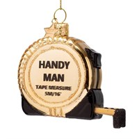 Vondels Tape Measure Shiny Gold 7cm Glass Christmas Ornament (2250101065011)