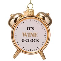 Vondels Wine O'Clock Alarm 9cm Glass Christmas Ornament (2250101090013)