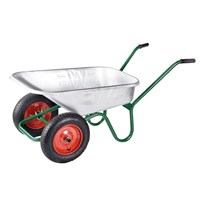 Walsall Wheelbarrow Co - Galvanised Windsor Twin Wheelbarrow - 90L (WINGVTWINP)