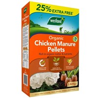 Westland Organic Chicken Manure Pellets 2.25kg + 25% Extra Free (20600154)
