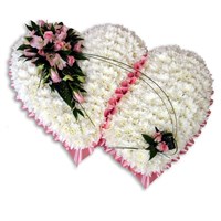 With Sympathy Flowers - Chrysanthemum Based Double Closed Heart