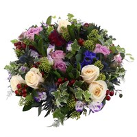 With Sympathy Flowers - Woodland Posy Pad - 16 Inch
