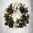 Artificial Christmas Decorated Door Wreath 24 Inches  - Black and Gold