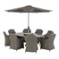 Bramblecrest Hampshire Shadow 8 Seat Elliptical Outdoor Garden Furniture Dining Set with Parasol