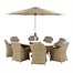 Bramblecrest Hampshire Walnut 8 Seat Elliptical Outdoor Garden Furniture Dining Set with Parasol