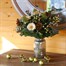 Christmas White and Green Berry Hand Tied Floral Bouquet