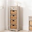 Devonshire Putty Pine Wood 1 Drawer 4 Basket Interior Furniture Unit