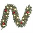 Edelman 180cm Green Frosted Pre Lit Artificial Christmas Garland with Red Baubles & Pine Cones (1166287)