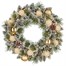 Edelman 45cm Green Frosted Pre Lit Artificial Christmas Wreath with Gold Baubles & Pine Cones (1183904)