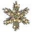 Edelman 60cm Green Frosted Pre Lit Artificial Christmas Star Wreath with Gold Baubles & Pine Cones (1183909)