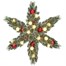 Edelman 60cm Green Frosted Pre Lit Artificial Christmas Star Wreath with Red Baubles & Pine Cones (1166294)