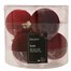 Kaemingk 8cm Glass Flock Finish Christmas Baubles 6 Pack In Red (062285)