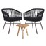 Mica Mundo Outdoor Garden Furniture Balcony Bistro Set Black (1085846)