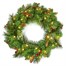 National Tree 60cm (2ft) Berry & Cone Artificial Christmas Pre Lit Wreath (ED2-303-24W-B)