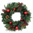 Premier 40cm Red Bauble & Pine Cone Artificial Christmas Wreath (SSQ1038R-40)