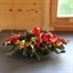 Red and Gold Long and Low Christmas Floral Arrangement 2ft