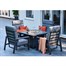 Supremo Melbury 4 Seat Reclining Lounge Square Firepit Outdoor Garden Furniture Set - Dark Grey