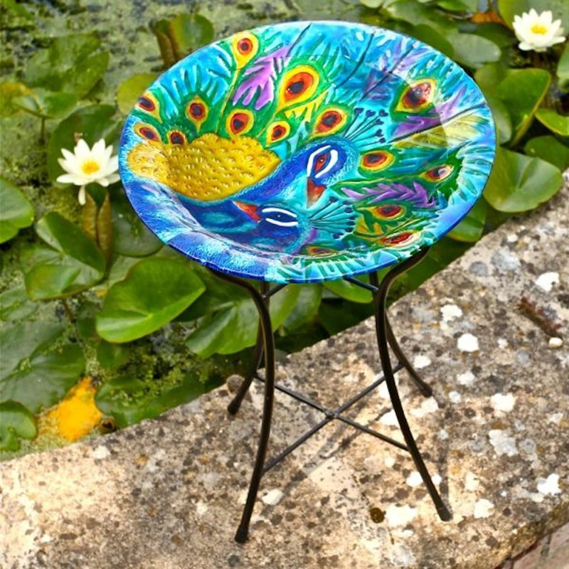 Smart Garden Peacock Glass Birdbath 5030011