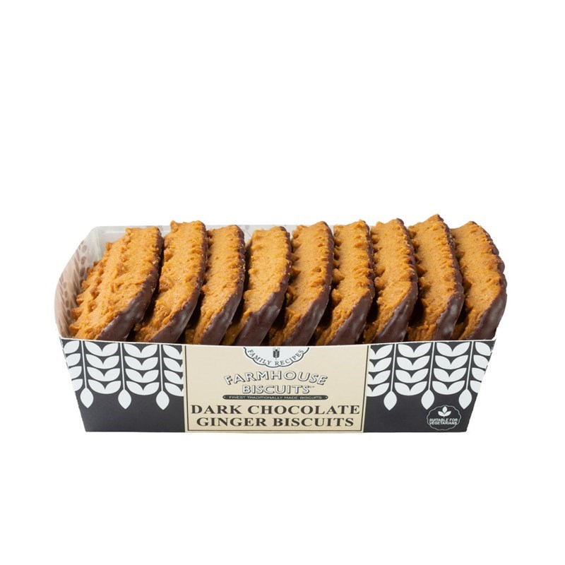 Farmhouse Biscuits Dark Chocolate Half Coated Ginger 150g