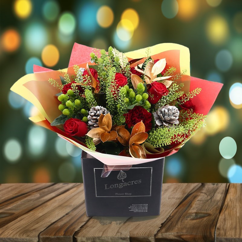 Festive Florists Choice Floral Hand Tied Bouquet - £60
