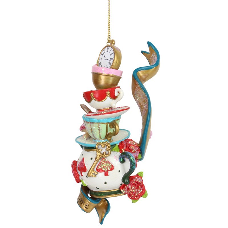 Gisela Graham Christmas Alice In Wonderland Teapot Cups