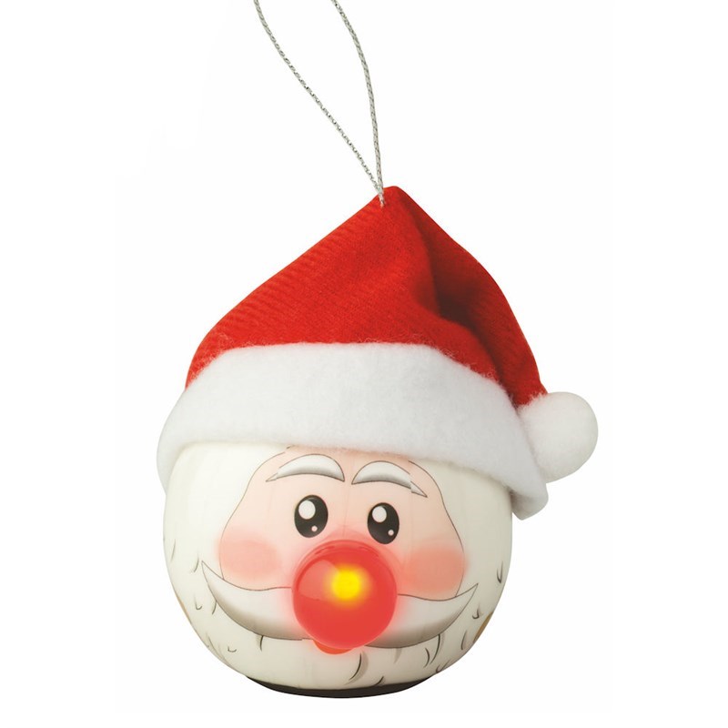 Kaemingk Light Up Bauble Christmas Decoration - Santa (480870)