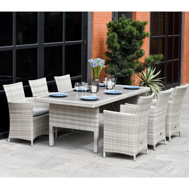 Lifestyle Garden Aruba 6 Seat Rectangular Outdoor Furniture Dining Set