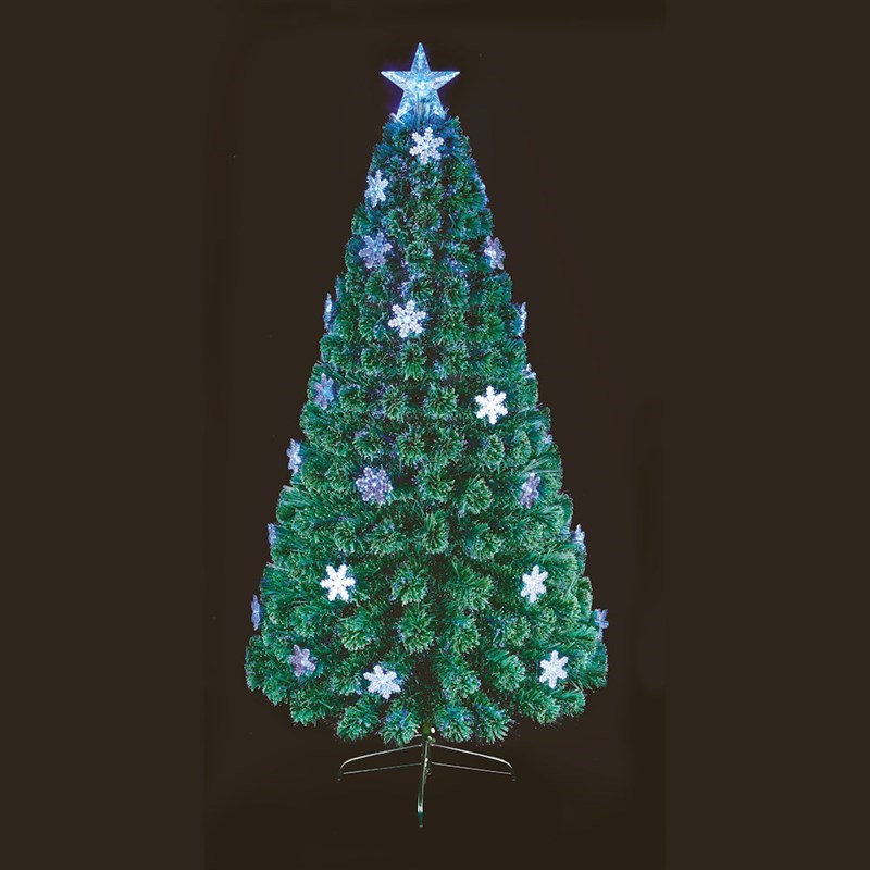 Premier 1 8m Blue And White Snowflake Fibre Optic Artificial Christmas Tree Ft191046