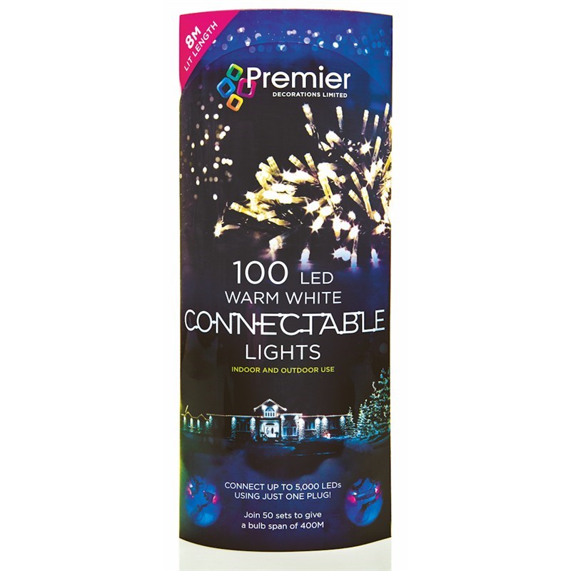 premier 100 led connectable lights warm white li096522ww