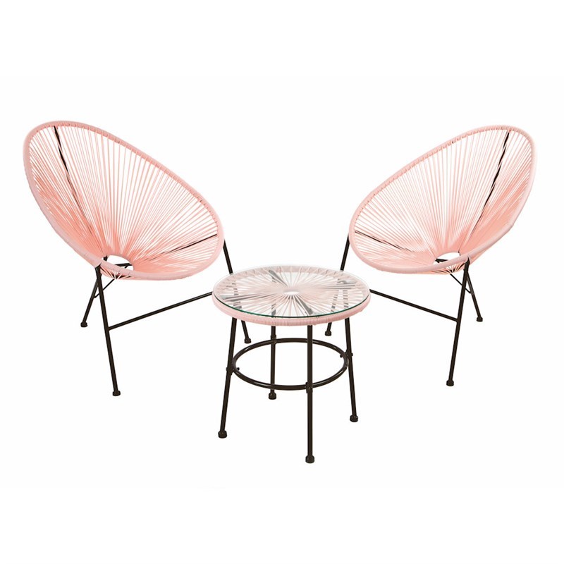 Premier 2 Seater Bistro Black Frame Outdoor Garden Furniture Set Fn194004pi
