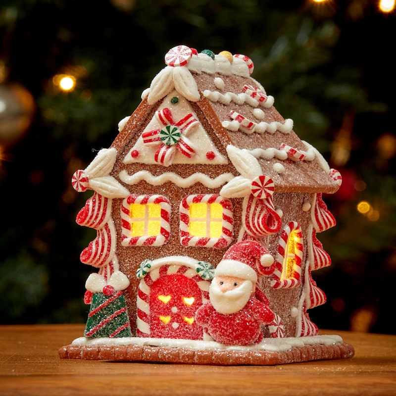 Three Kings Light Up Gingerbread Santa Candy Cottage Christmas Table Decoration (2535123)