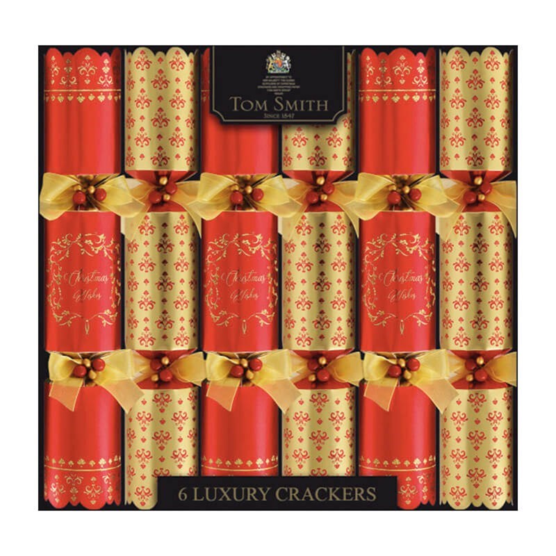 tom smith 6 x 14in red gold luxury christmas crackers tom smith 6 x 14in red gold luxury christmas crackers