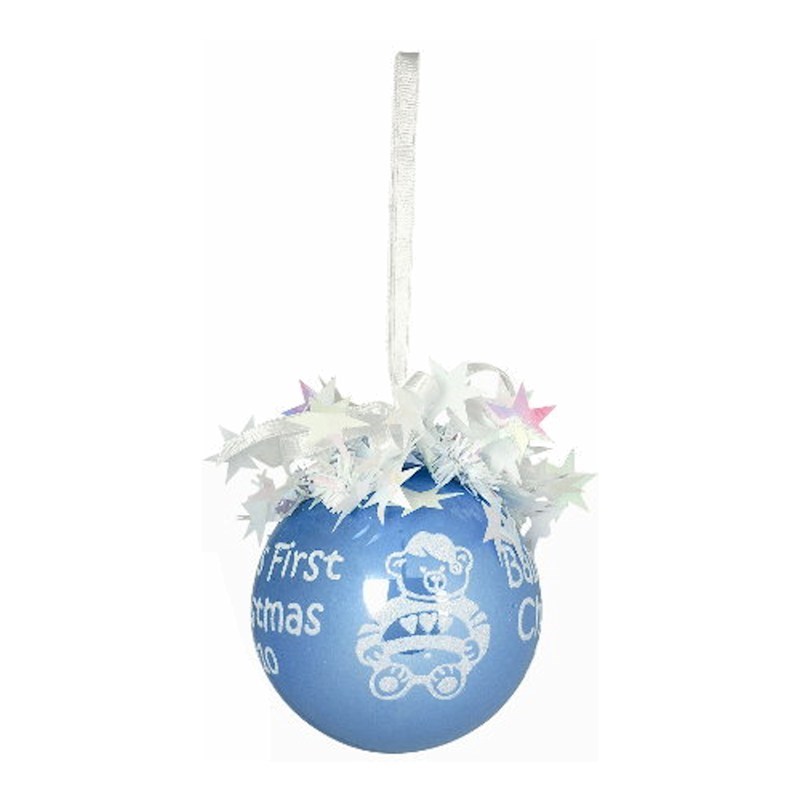 baby boy first christmas bauble