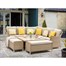 Bramblecrest Hampshire Walnut Square Modular Outdoor Garden Furniture Set with BenchesAlternative Image1