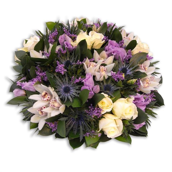 With Sympathy Flowers - Blue Lilac And White Posy Pad