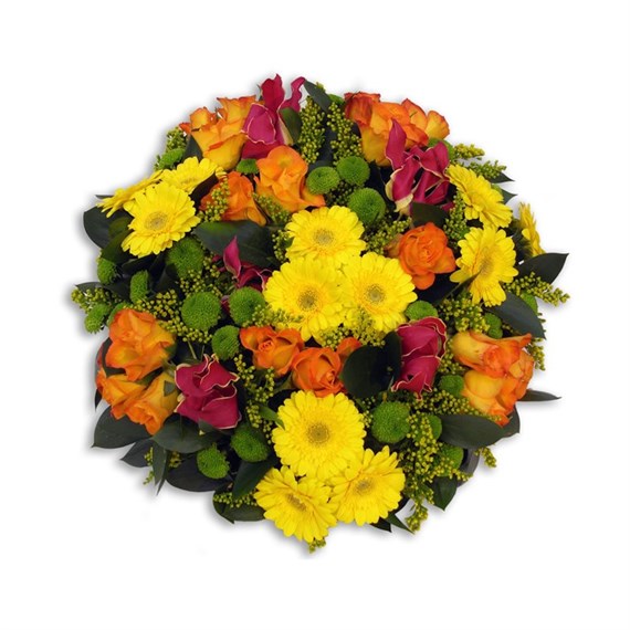 With Sympathy Flowers - Orange And Yellow Posy Pad