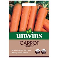 Unwins Seeds Carrot Nantes 2 (30310609) Vegetable Seeds