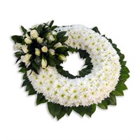 With Sympathy Flowers - Chrysanthemum Based Wreath