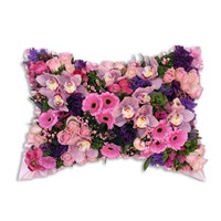 With Sympathy Flowers - Loose Pink And Purple Pillow