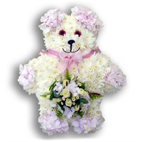 With Sympathy Flowers - Chrysanthemum Based Teddy Bear