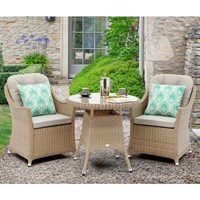 Bramblecrest Hampshire 2 Seat Round Bistro Outdoor Garden Furniture Set