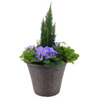 Planted Knox Pot 12 Inches Outdoor Bedding Container - Spring