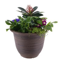 Planted Parker Pot 12 Inches Outdoor Bedding Container - Spring