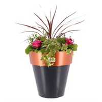 Planted Sterling Round Pot 12 Inch Outdoor Bedding Container - Spring
