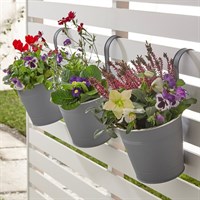 Smart Garden 6 Inch Fence & Balcony Hanging Pot - Slate (3 Pack) (6030300MO)