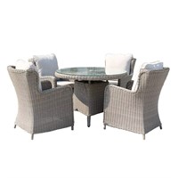 Sunnii Lifestyle Santorini Beige 4 Seat Outdoor Garden Furniture Dining Set