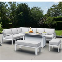 Supremo Melbury Salted Grey L Shape Corner Modular Outdoor Garden Furniture Set